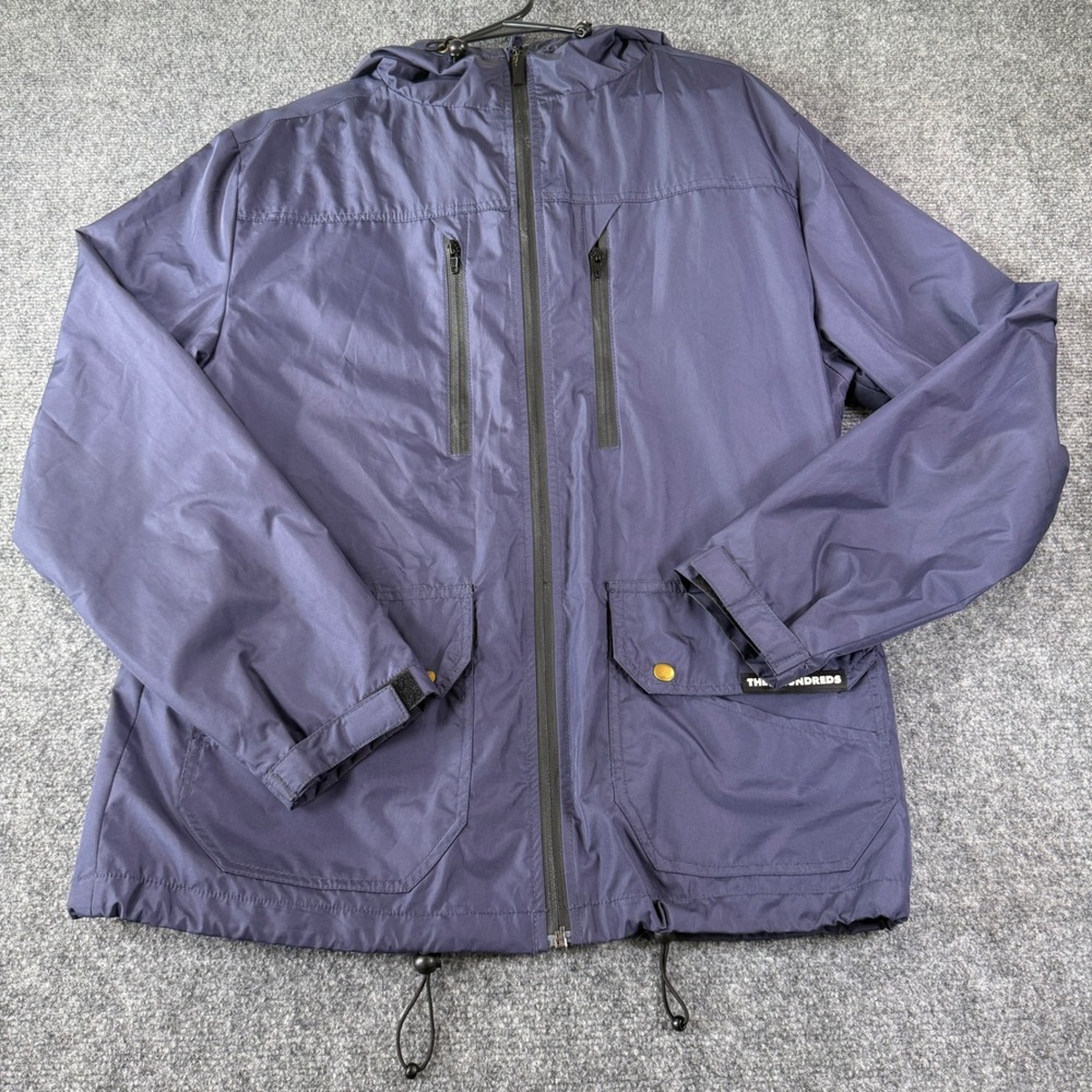 The Hundreds Hooded Windbreaker Jacket Mens Large Multi-Pocket Gorpcore